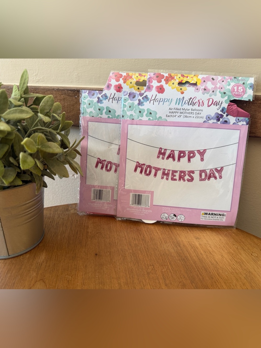 Hobby Lobby Pink "Happy Mother's Day" Mylar Balloon Banner